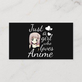 just a girl who loves anime cute cosplay out business card