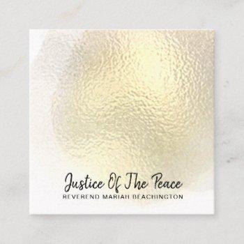 *~* justice of the peace - yellow gold abstract square business card