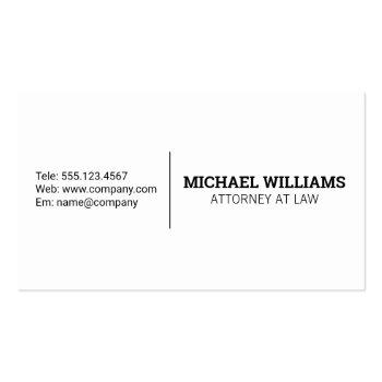 Small Justice Scales Law Logo Business Card Back View