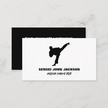 karate silhouette, karate sensei business card
