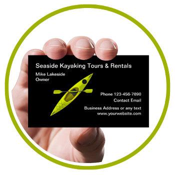 Small Kayak Rental Water Sports Theme Business Card Front View