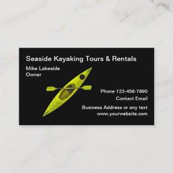 kayak rental water sports theme business card