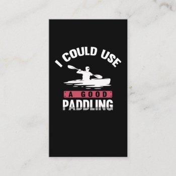 kayaking humor paddling witty kayaker business card