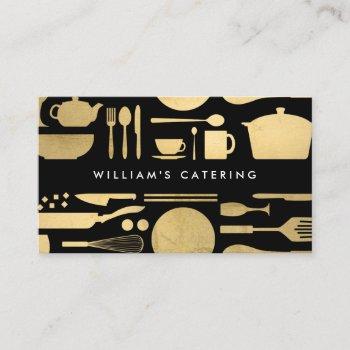 kitchen collage faux gold/black business card
