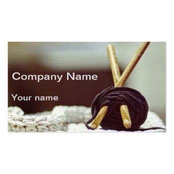 Small Knit And Crochet Business Card Front View