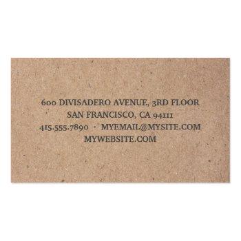Small Kraft Modern Green Eco Recycling Professional Business Card Back View