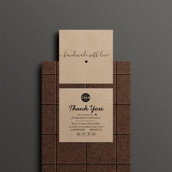 kraft paper custom logo thank you for business  square business card