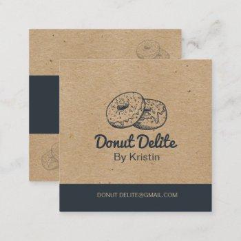 kraft paper donut square business card