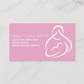 lactation consultant breastfeeding expert pink business card