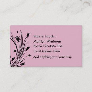 ladies personal contact cards