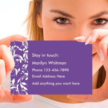ladies personal contact cards