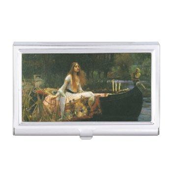 lady of shalott on boat by john william waterhouse business card holder
