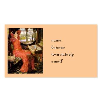 Small Lady Of Shalott  Sitting At Her Desk Business Card Front View