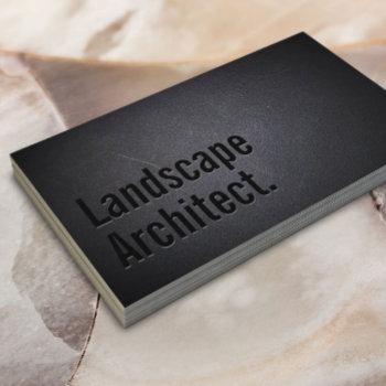 Small Landscape Architect Landscaping Bold Black Business Card Front View
