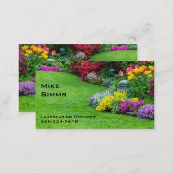 landscape, lawn care, gardener, professional business card