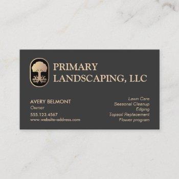 landscaping and lawn care design rooted  tree business card