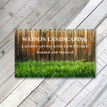landscaping and lawn care fence and grass service business card