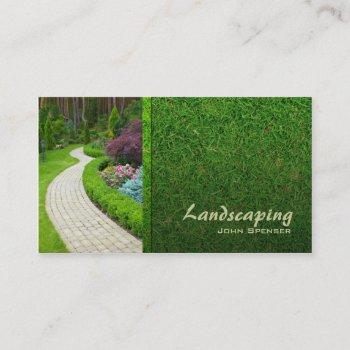 landscaping lawn care gardener business card