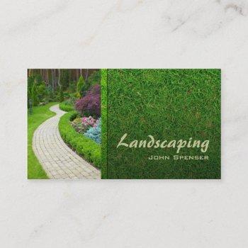 landscaping lawn care gardener business card