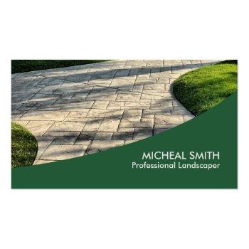 Small Landscaping Lawn Care Gardener Professional Business Card Front View