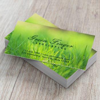 landscaping & lawn care green finger business card