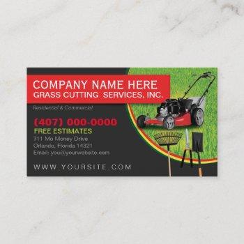 landscaping lawn care mower business card template