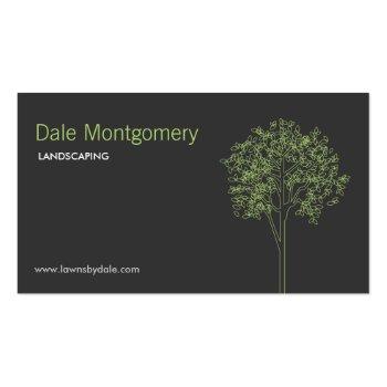 Small Landscaping, Lawn Care, Trees, Gardener Business Card Front View
