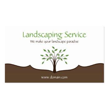 Small Landscaping Service Elegant Tree Nature Logo Business Card Back View