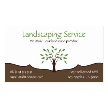 Small Landscaping Service Elegant Tree Nature Logo Business Card Front View