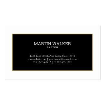 Small Large Foil Gold Cross Religious Business Card Back View