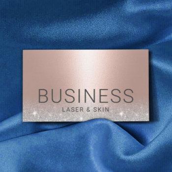 laser & skin beauty salon esthetician rose gold business card