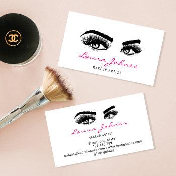 lash extension beautiful long lashes makeup artist business card