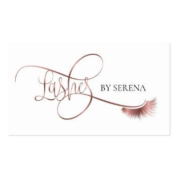 Small Lashes Beauty Makeup Girl Lash Extension Elegant Business Card Front View