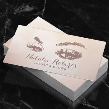 lashes brows makeup artist pastel beauty salon business card