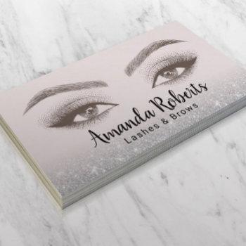 lashes & brows microblading pearl beauty salon business card