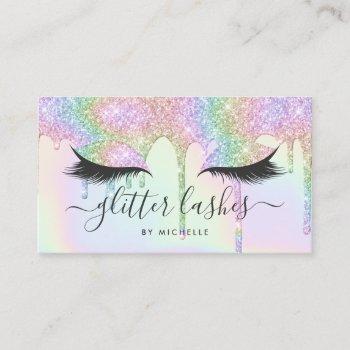 lashes holographic unicorn glitter drips makeup business card