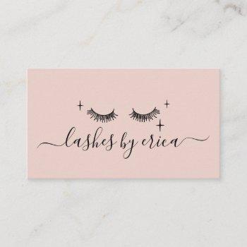 lashes makeup artist cute drawing blush pink business card