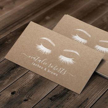 lashes makeup artist minimalist rustic kraft business card