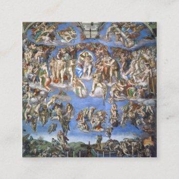 last judgement from the sistine chapel by michelan square business card
