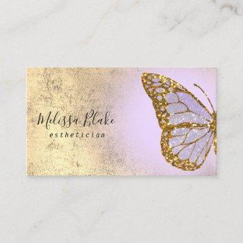 lavender butterfly logo business card
