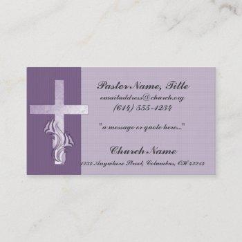 lavender cross church minister business card