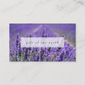 lavender farm gift of the earth essential oils business card