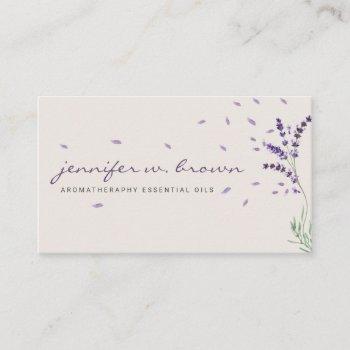 lavender floral essential oils ivory business card