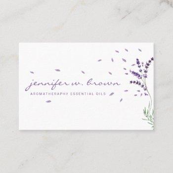 lavender floral leaves essential oils business card