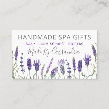 lavender handmade natural bath beauty and spa business card