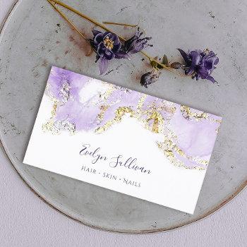 lavender marbling design business card