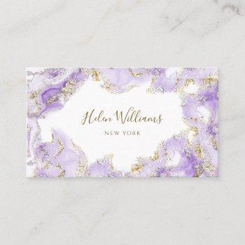 lavender purple ink marble business card