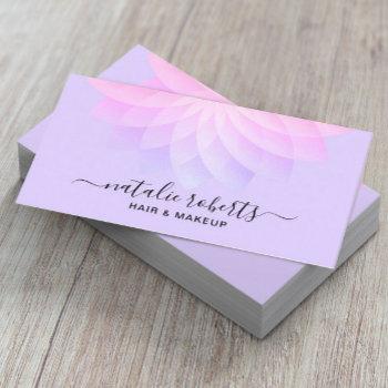 lavender spiral floral elegant beauty salon & spa business card
