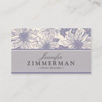 lavender sunflowers floral business card