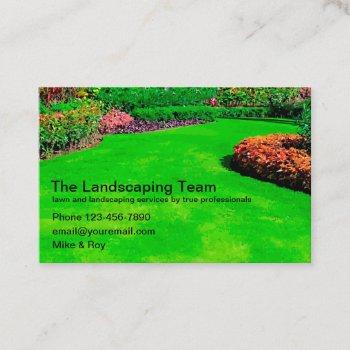 lawn and landscaping modern business cards